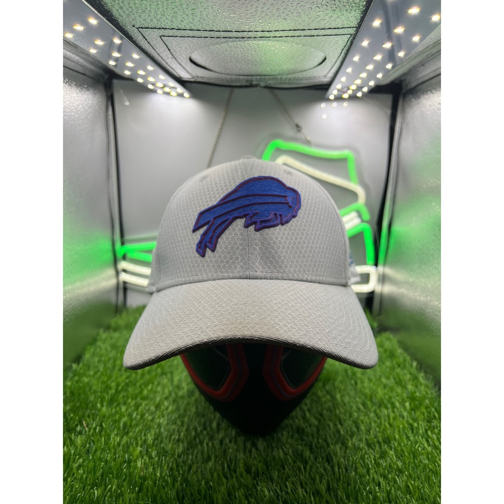 Buffalo Bills New Era 39THIRTY Grey Stretch Fit Hat Medium-Large NFL Cap